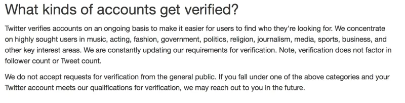 Twitter verified account confirmation